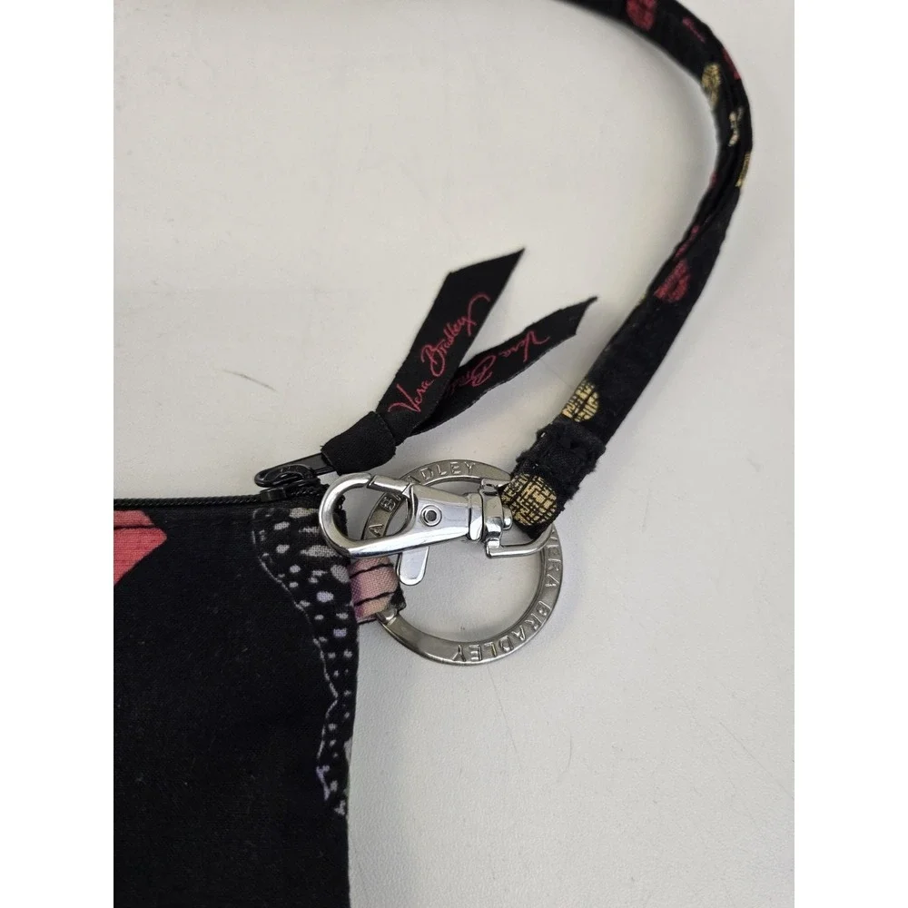 Vintage Vera Bradley Havana Rose Grab & Go Wristlet Wallet‎ Quilted With Lanyard